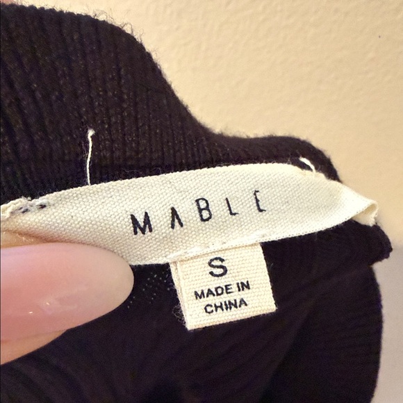 Mable Ribbed Black Ruffle-Trim Cardigan - Picture 8 of 10